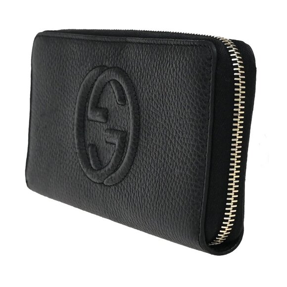 GUCCI Interlocking GG Tassel Long Zipper Around Wallet Leather Black GHW - Picture 2 of 16